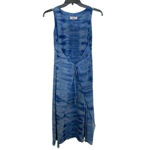 B & P Blue Tie-Dye Sleeveless Maxi Dress/Cover Up Size S Beachy Whimsical Fairy
